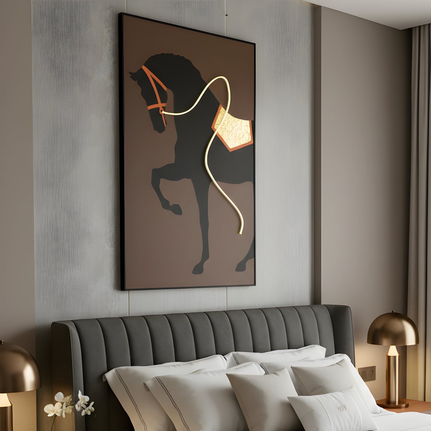 Triumph - Horse themed LED Wall Art ~ 5 ft x 3.5 ft