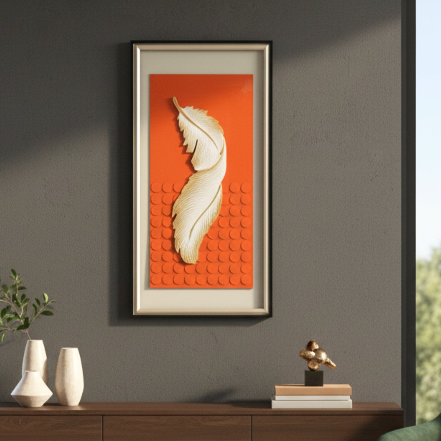 Arisé - Feather & Nature Inspired Premium Wall Art ~ 5.5 ft Tall