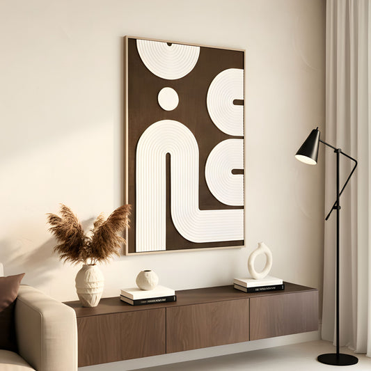 Interlace - Premium Textured Abstract Wall Art - Style 2 ~ 4 ft x 3 ft