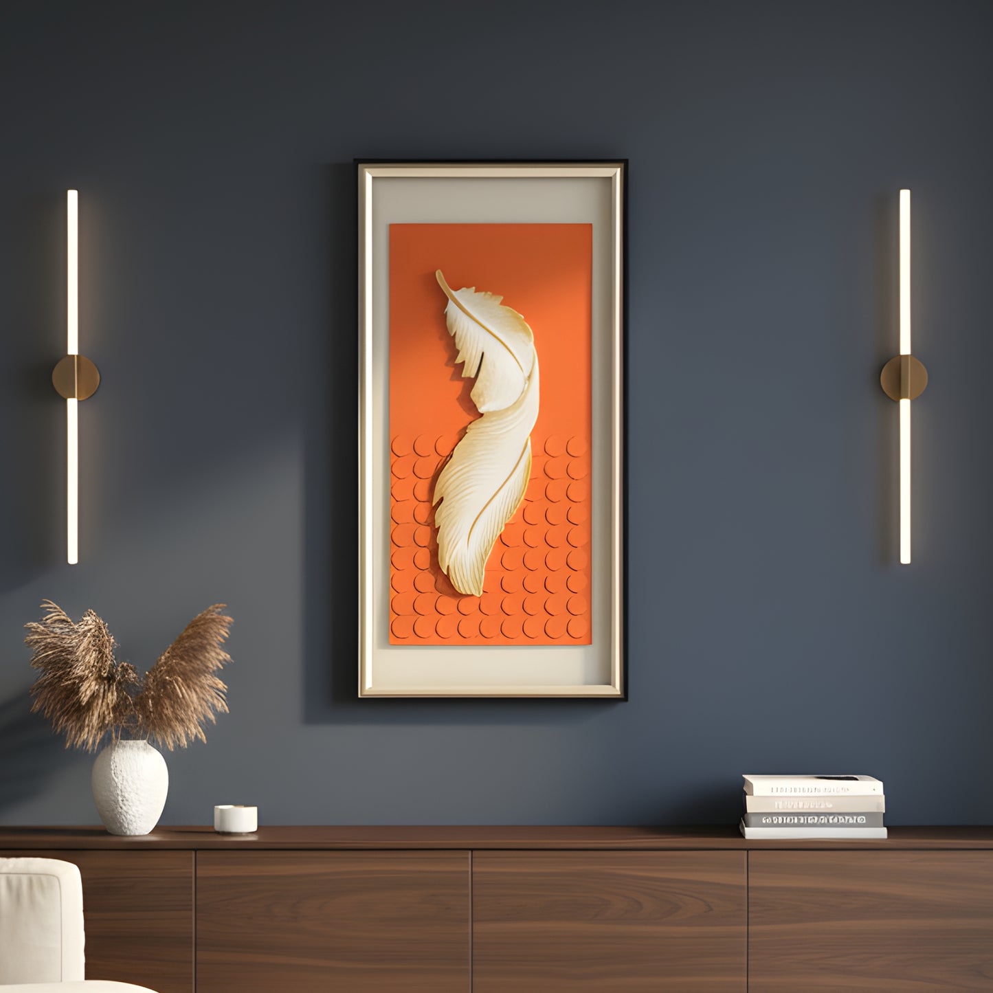 Arisé - Feather & Nature Inspired Premium Wall Art ~ 5.5 ft Tall