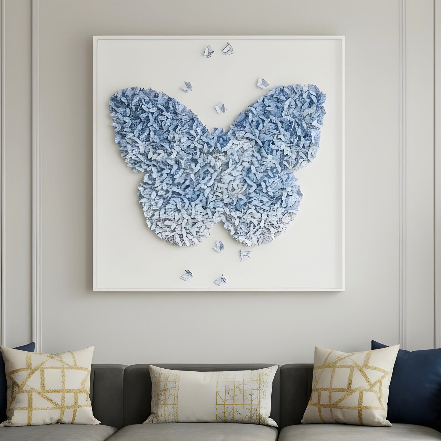 Flutter – Butterfly inspired Premium Wall Art with Acrylic Frame ~ 3.5 ft x 3.5 ft