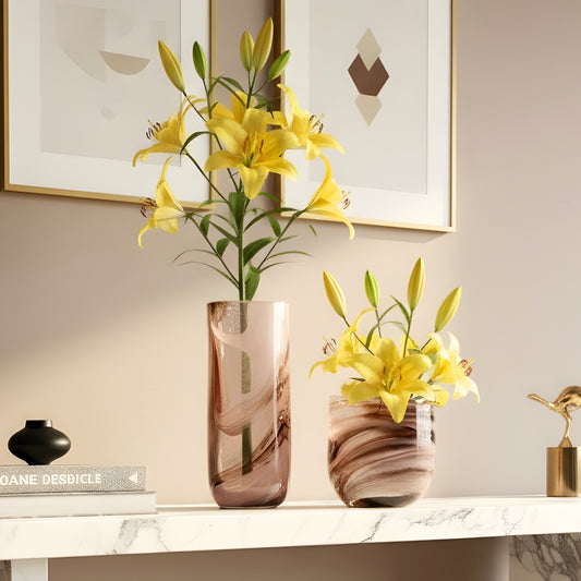 Hazel - Brown Glass Vases