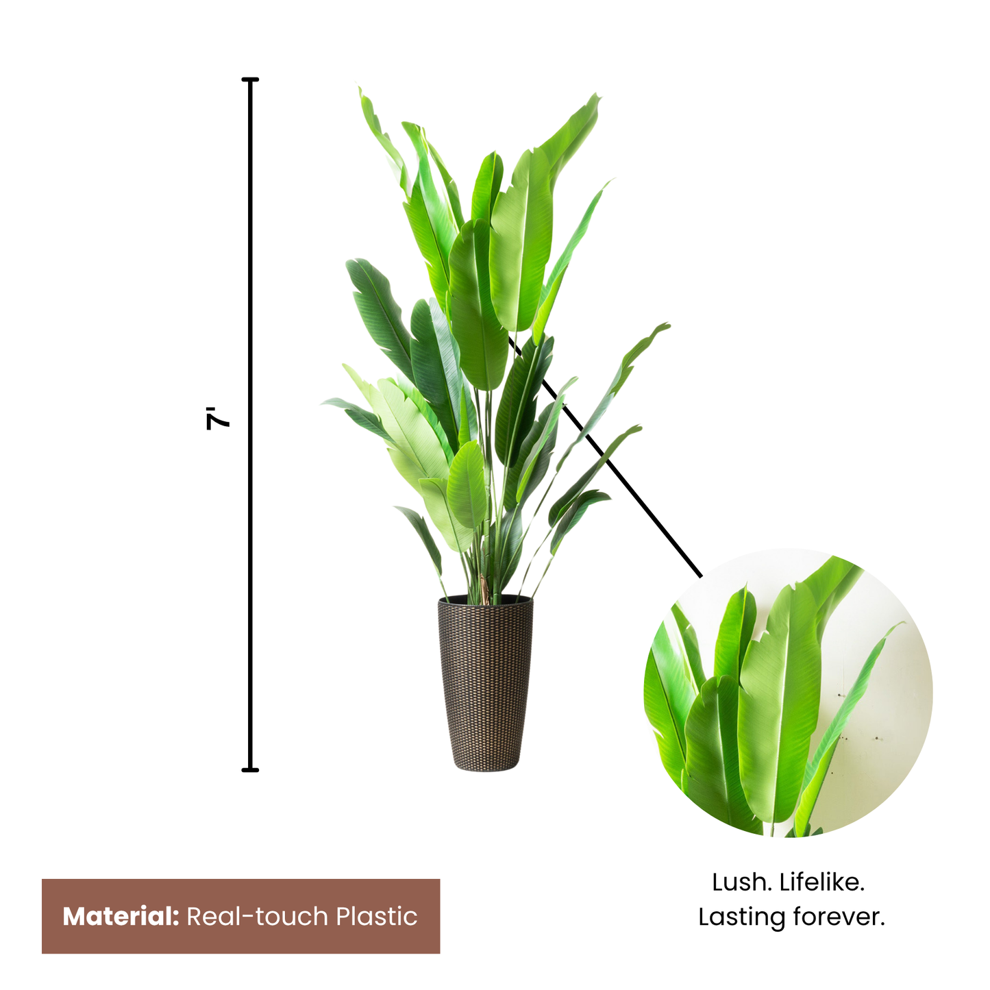 Stunning Foliage - Artificial Strelitzia Plant ~ 7 Feet Tall