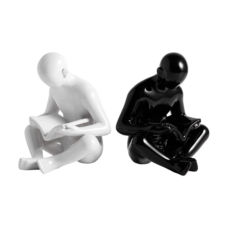 Bookend The Pages of Possibility Ceramic Table Showpiece & Bookend - Black & White