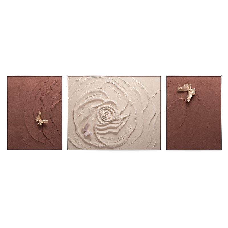 The Fluttering Whispers - Large Floral 3D Premium Wall Art (Set of 3)