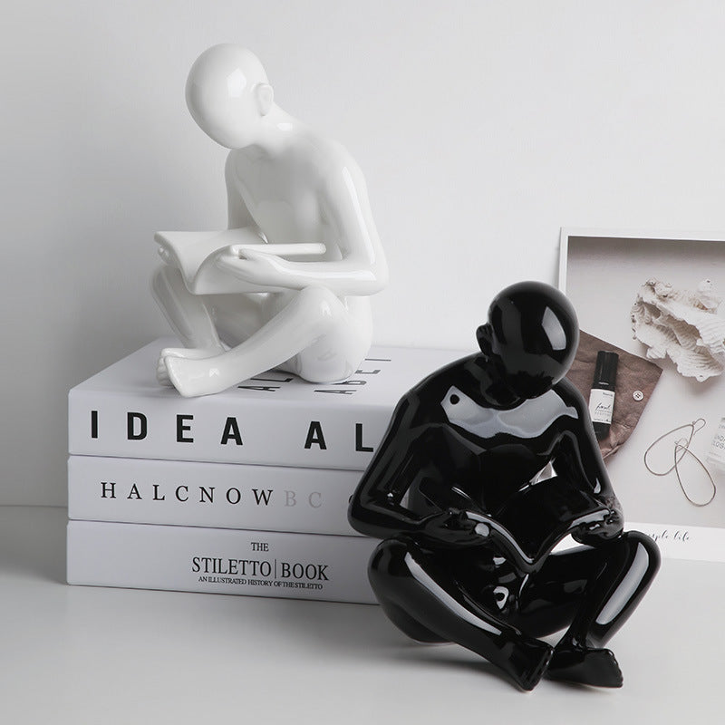 Bookend The Pages of Possibility Ceramic Table Showpiece & Bookend - Black & White