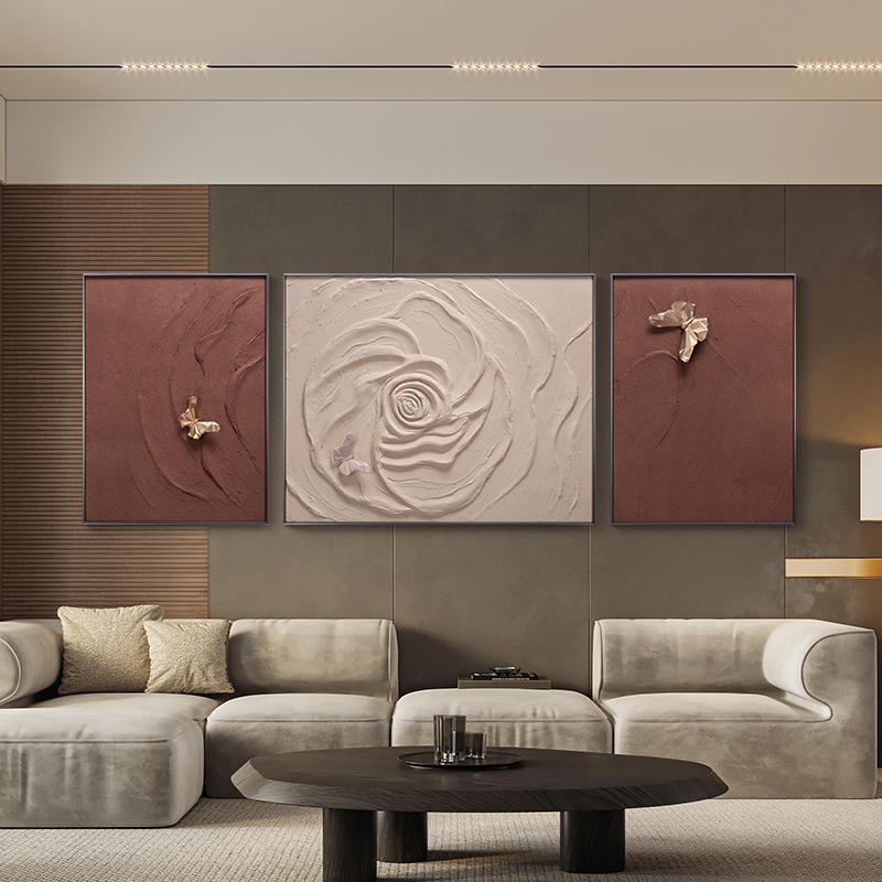 The Fluttering Whispers - Large Floral 3D Premium Wall Art (Set of 3)