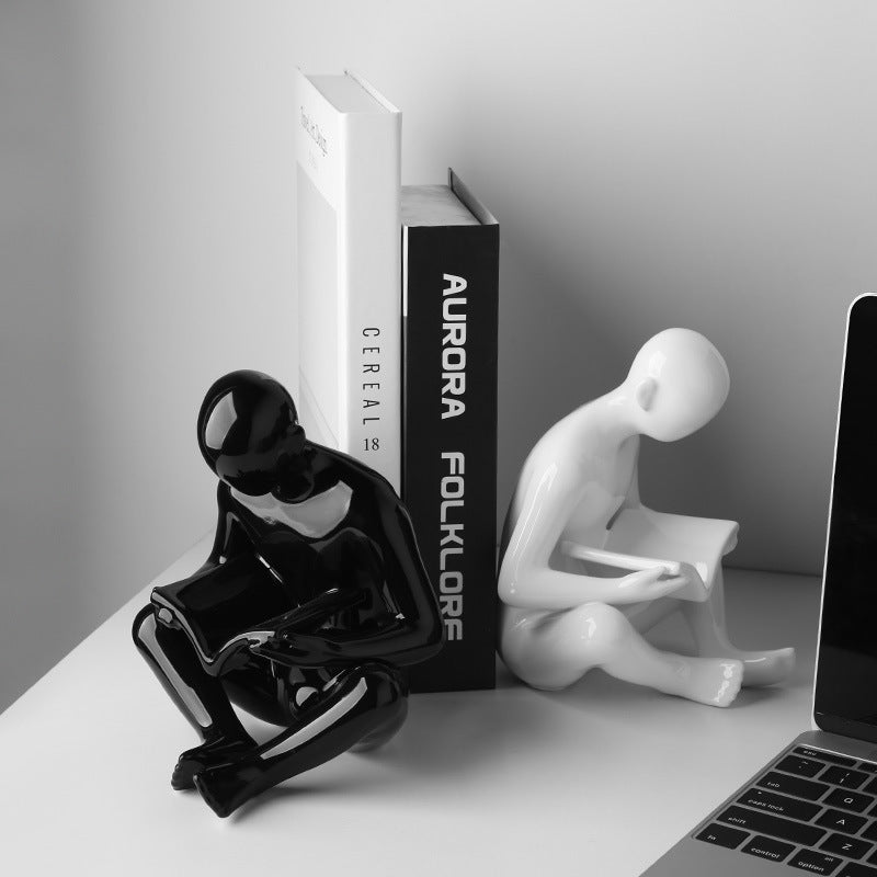 Bookend The Pages of Possibility Ceramic Table Showpiece & Bookend - Black & White