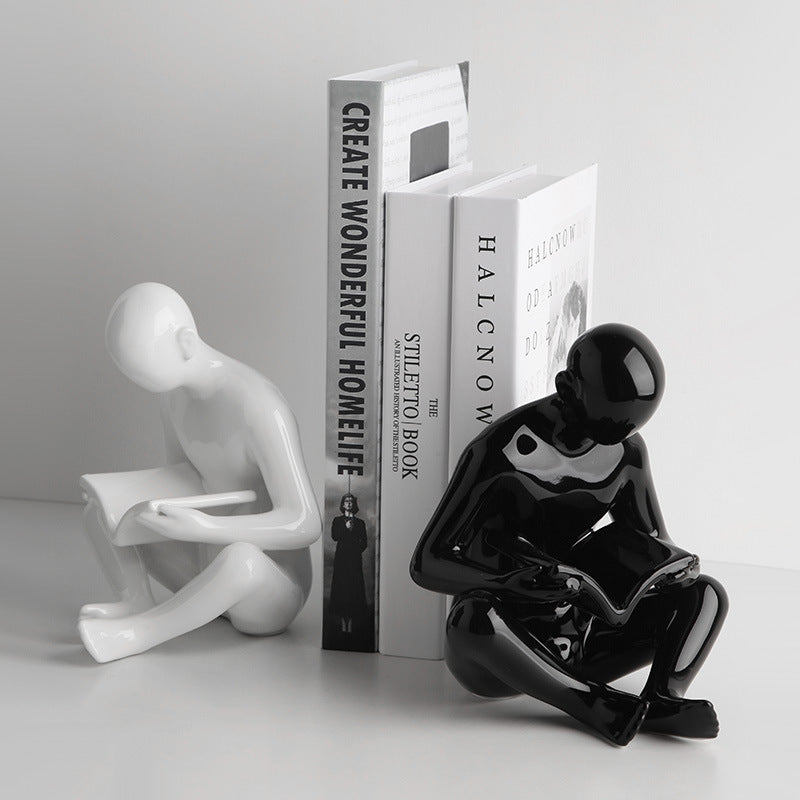 Bookend The Pages of Possibility Ceramic Table Showpiece & Bookend - Black & White
