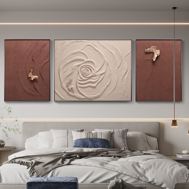 The Fluttering Whispers - Large Floral 3D Premium Wall Art (Set of 3)