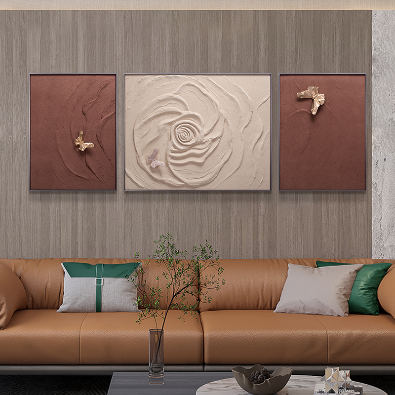 The Fluttering Whispers - Large Floral 3D Premium Wall Art (Set of 3)
