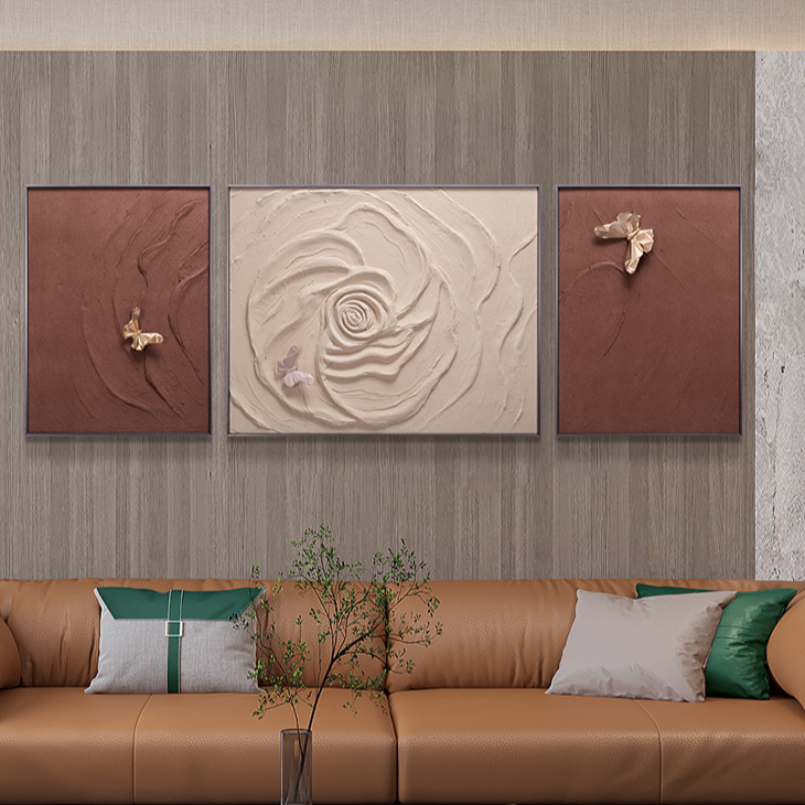 The Fluttering Whispers - Large Floral 3D Premium Wall Art (Set of 3)