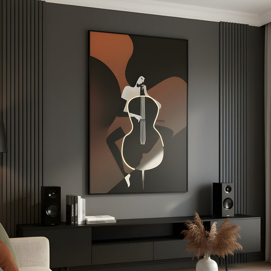 Sonara - Cello themed LED Wall Art ~ 5 ft x 3.5 ft