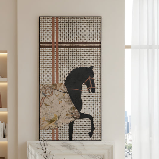 Regalia - Horse Inspired Premium 3D Vertical Wall Art (Brown) ~ 5.5 feet