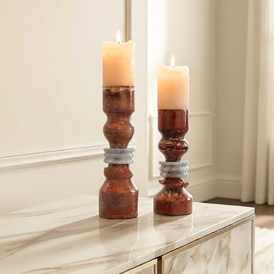 Rosso - Marble Candle Holder