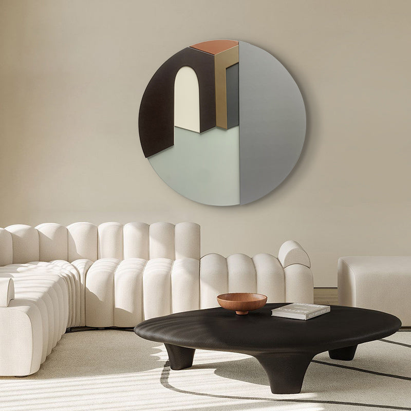 Premium Wall Art The Breath of Tranquility - Leather & Wooden Premium Wall Art ~ 3 ft Dia