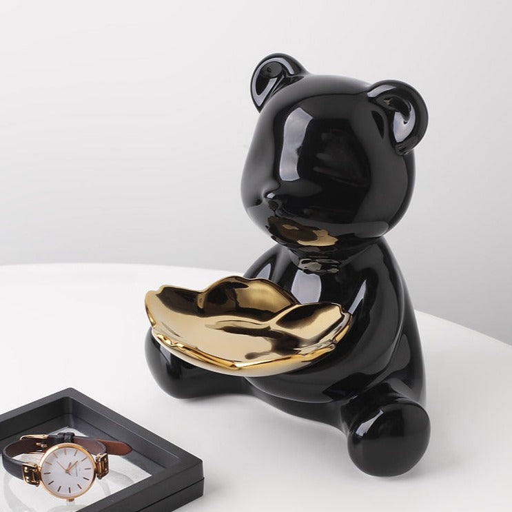 Joviality of a Playful Soul Table Showpiece & Tray - Black & Gold