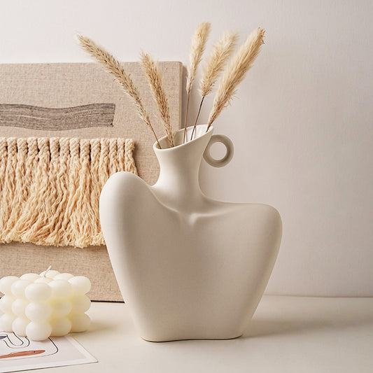 Table Vase The Celestial Being - Body Shaped Ceramic Table Vase - White