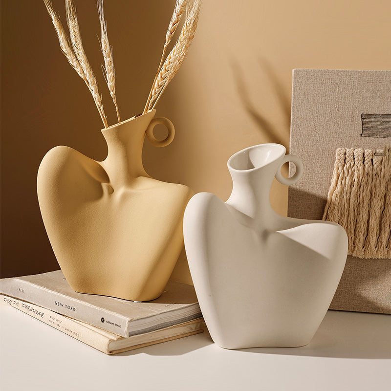 Table Vase The Celestial Being - Body Shaped Ceramic Table Vase - White