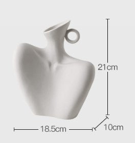 Table Vase The Celestial Being - Body Shaped Ceramic Table Vase - White