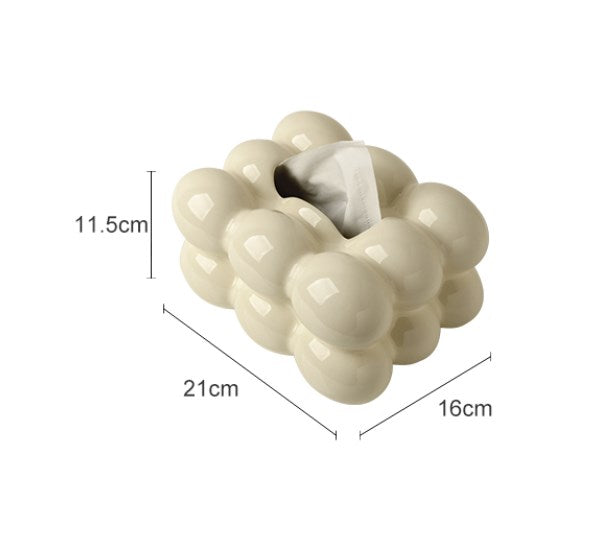 Tissue Box Bubbly Twist Ceramic Tissue Box