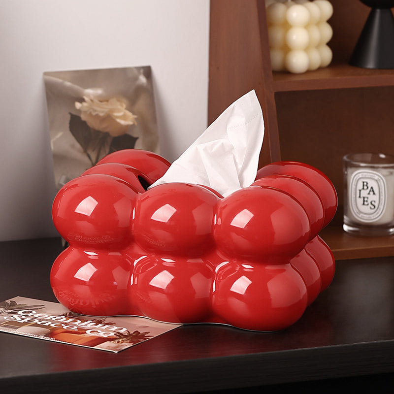 Tissue Box Bubbly Twist Ceramic Tissue Box