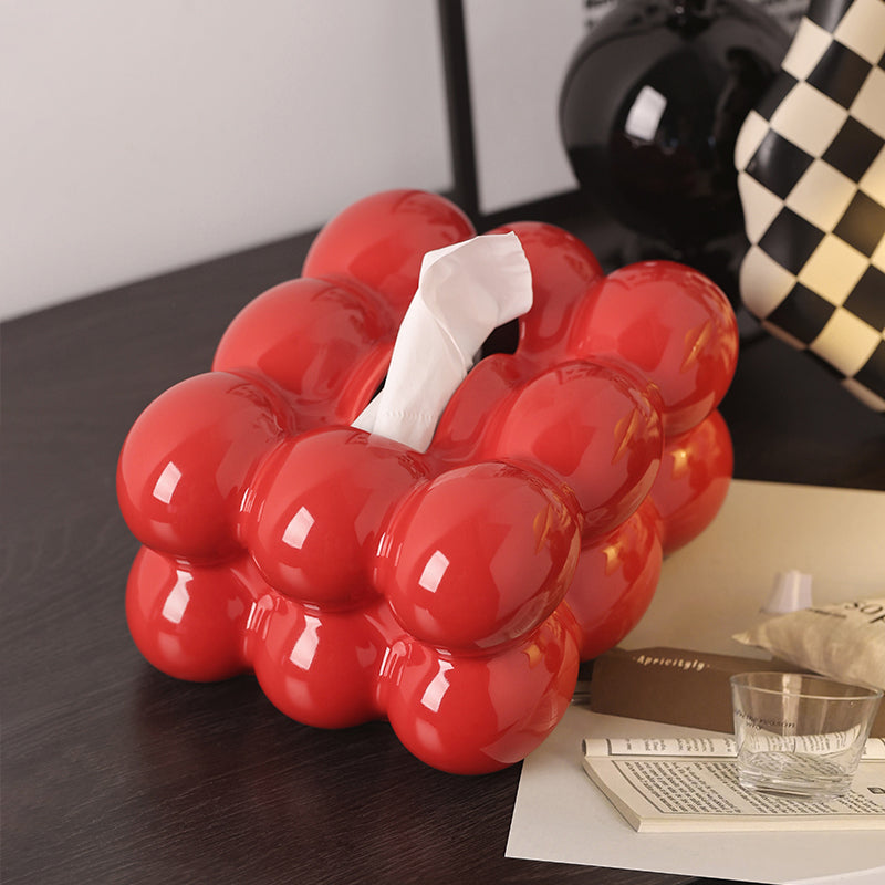 Tissue Box Bubbly Twist Ceramic Tissue Box