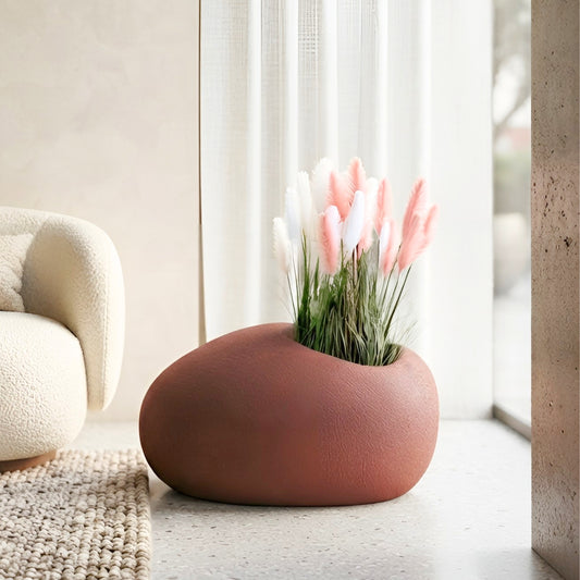 Earthen ~ 2 ft & 3 ft Large Sculptural Plant Pots