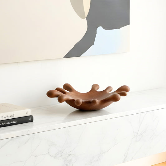 Ripple - Wooden Finish Abstract Bowl