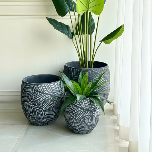 Eden ~ Grey Sculptural Plant Pots