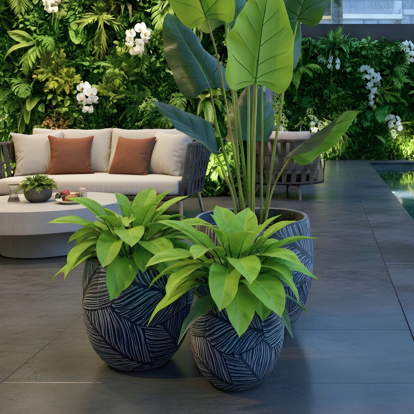 Eden ~ Grey Sculptural Plant Pots