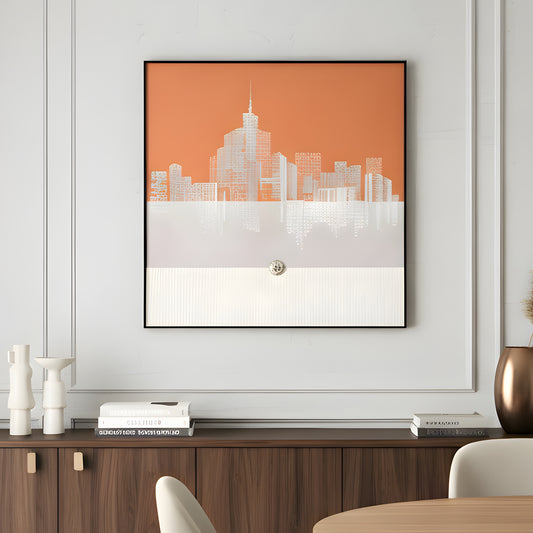 Skyline - New York Cityscape inspired Leather Wall Art ~ 3 ft x 3 ft