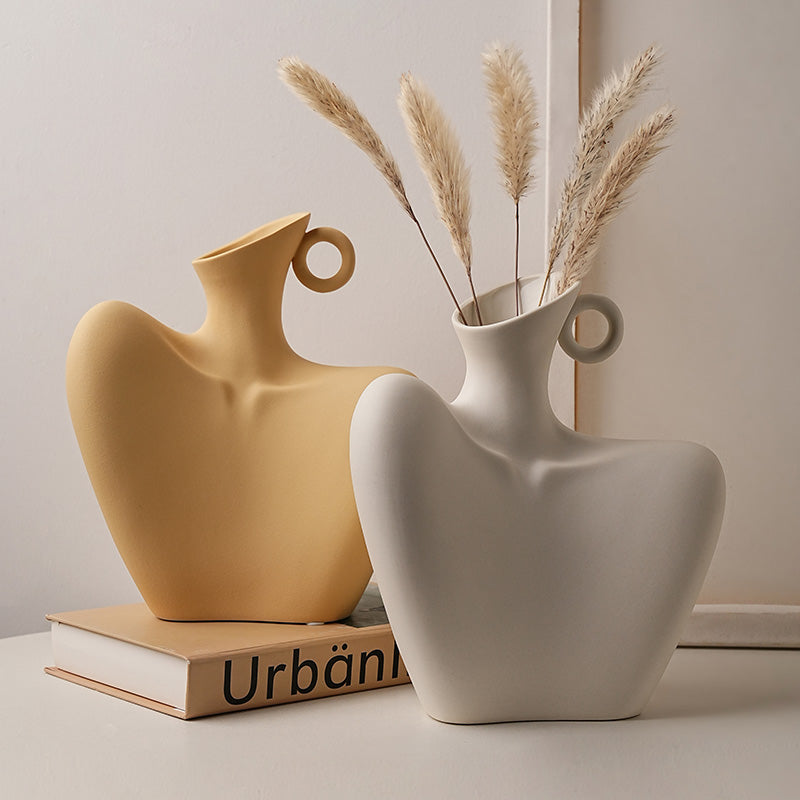 Table Vase The Celestial Being - Body Shaped Ceramic Table Vase - White
