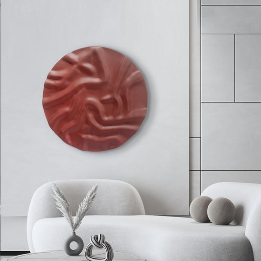 Premium Wall Art The Flow - Premium Wooden Wall Art ~ 3 feet Dia - Red