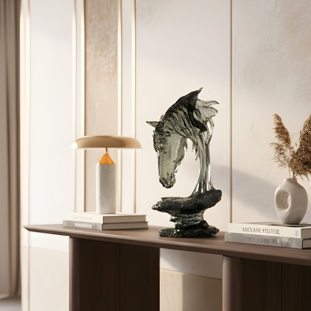 Phantom - Black Horse Showpiece ~ 1.5 feet Tall