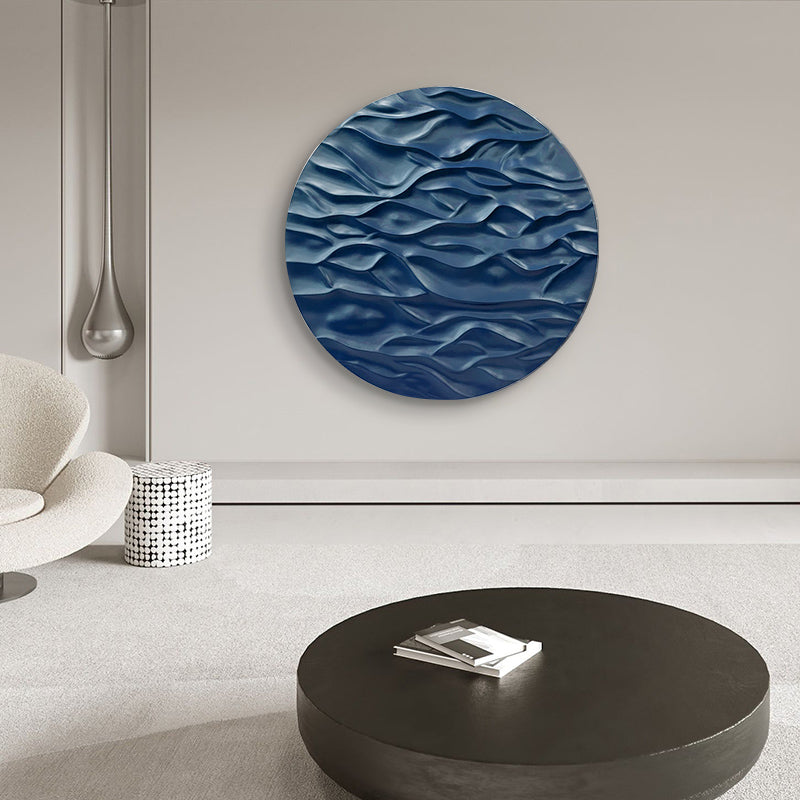 Premium Wall Art The Flow - Premium Wooden Wall Art ~ 3 feet Dia - Blue