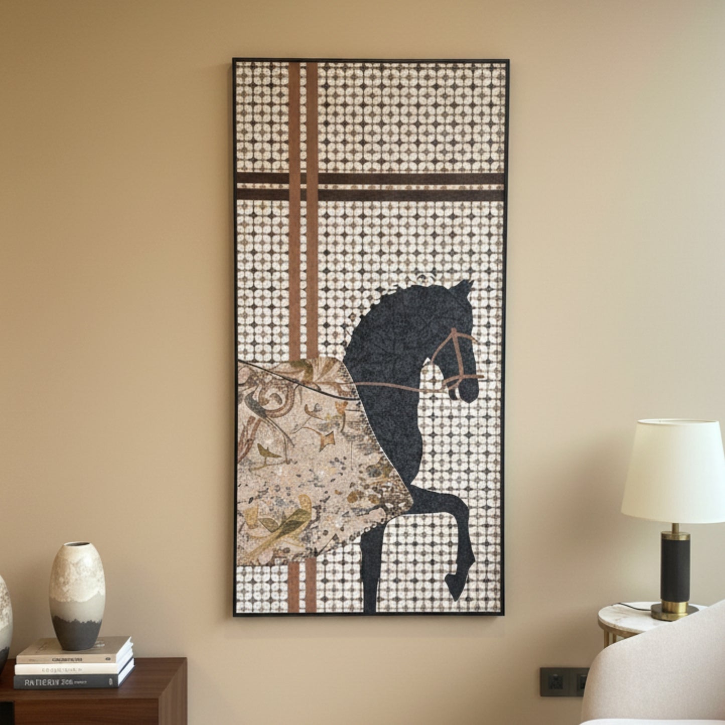 Regalia - Horse Inspired Premium 3D Vertical Wall Art (Brown) ~ 5.5 feet