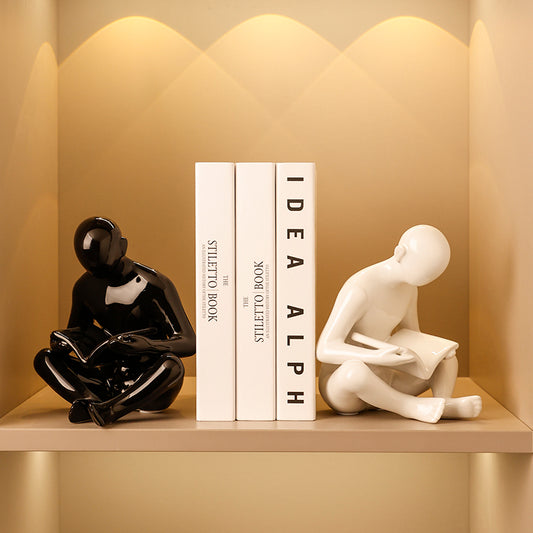 Bookend The Pages of Possibility Ceramic Table Showpiece & Bookend - Black & White