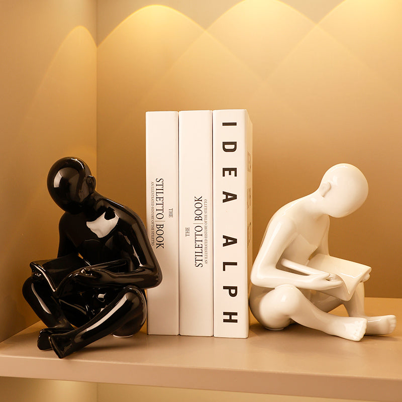 Bookend The Pages of Possibility Ceramic Table Showpiece & Bookend - Black & White