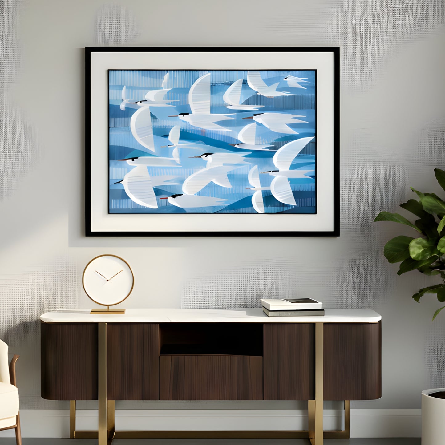 Passage – Birds inspired Leather Wall Art ~ 4 ft x 3 ft