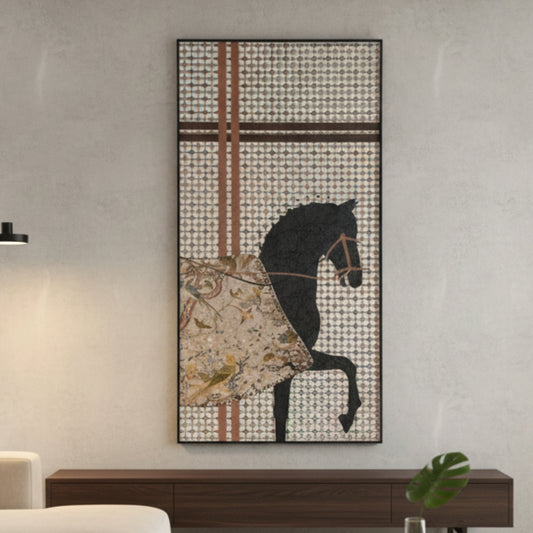 Regalia - Horse Inspired Premium 3D Vertical Wall Art (Brown) ~ 5.5 feet