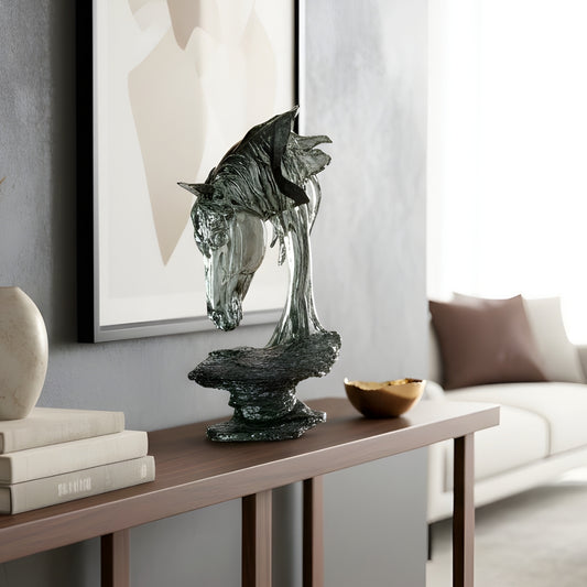 Phantom - Black Horse Showpiece ~ 1.5 feet Tall