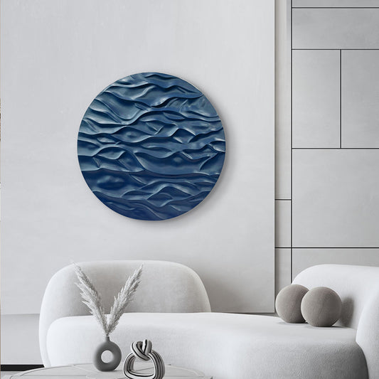 Premium Wall Art The Flow - Premium Wooden Wall Art ~ 3 feet Dia - Blue