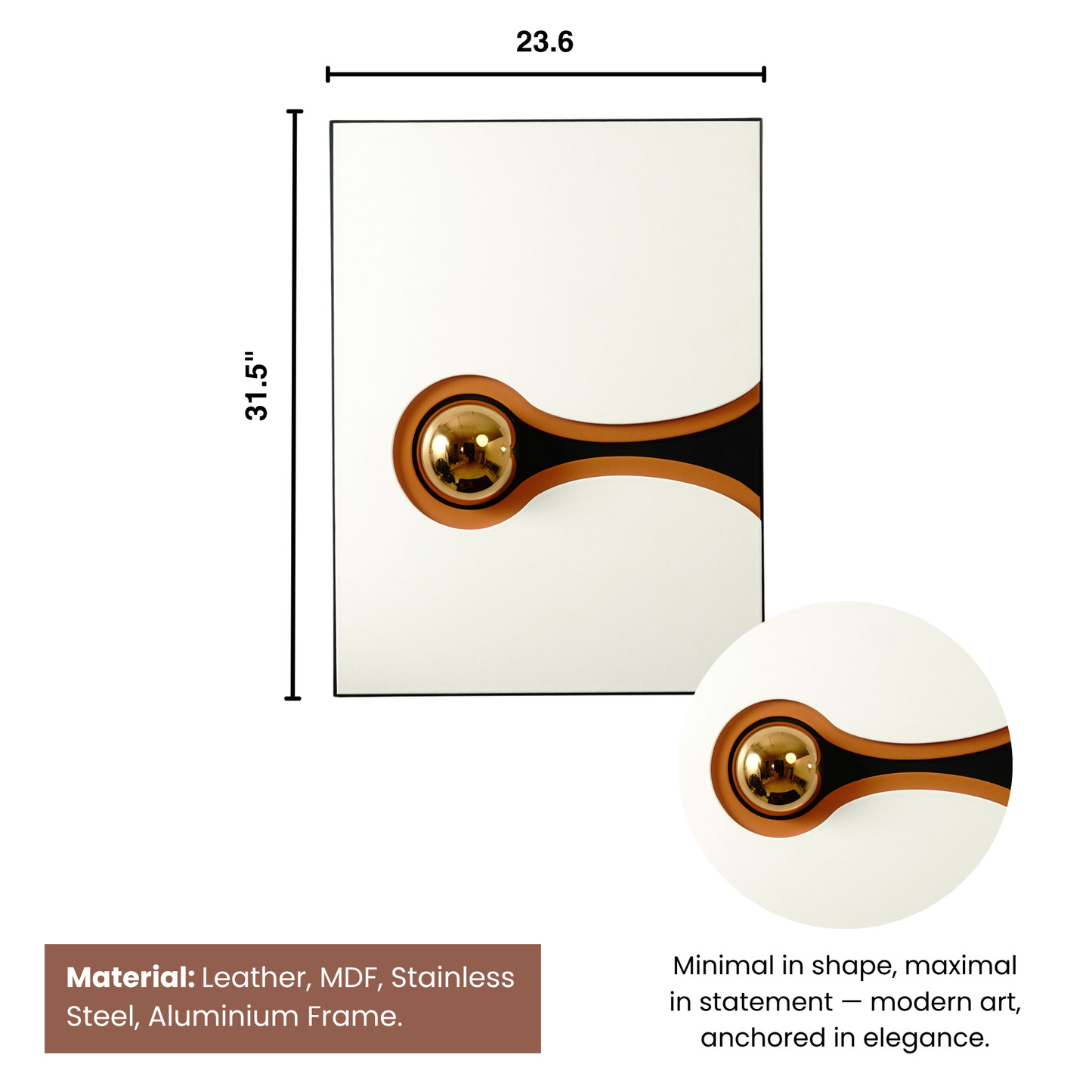Chromatic Harmonies - Orange, Black & Gold Modern Abstract Wall Art