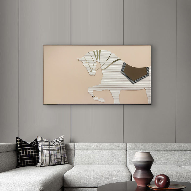 Premium Wall Art Riding the Wind - Leather Textured Large 3D Horse Wall Art - Style 2 ~ 6 ft long