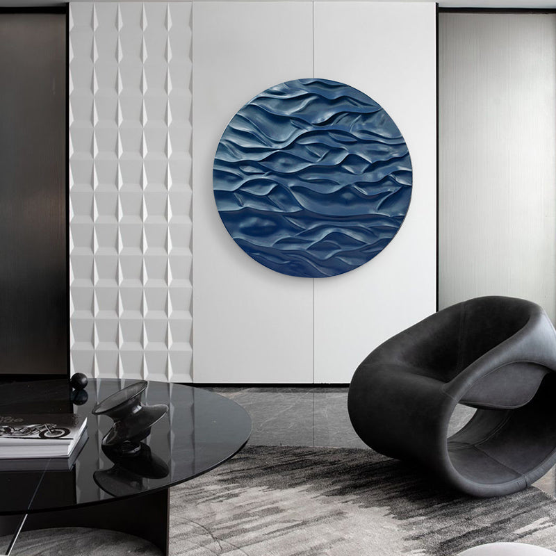 Premium Wall Art The Flow - Premium Wooden Wall Art ~ 3 feet Dia - Blue