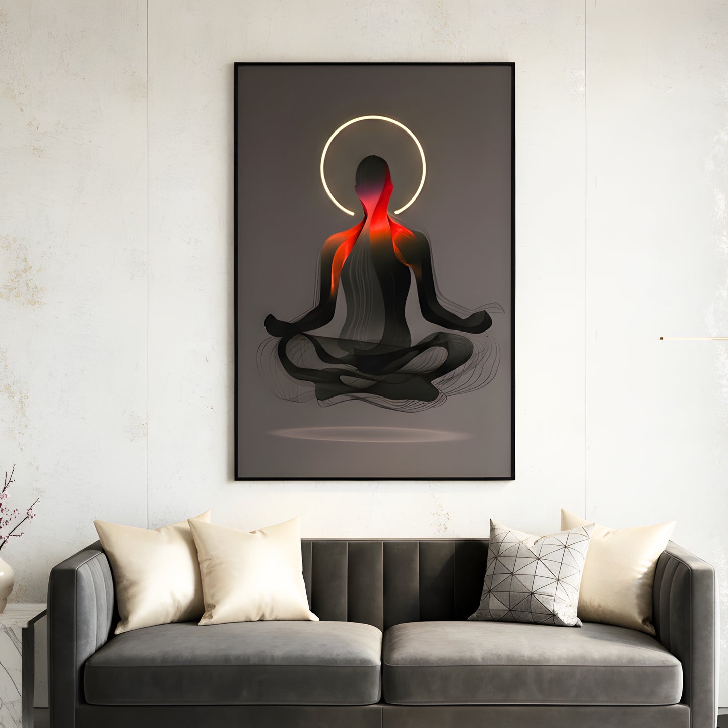 Zen - Meditation themed LED Wall Art ~ 3 ft x 4 ft
