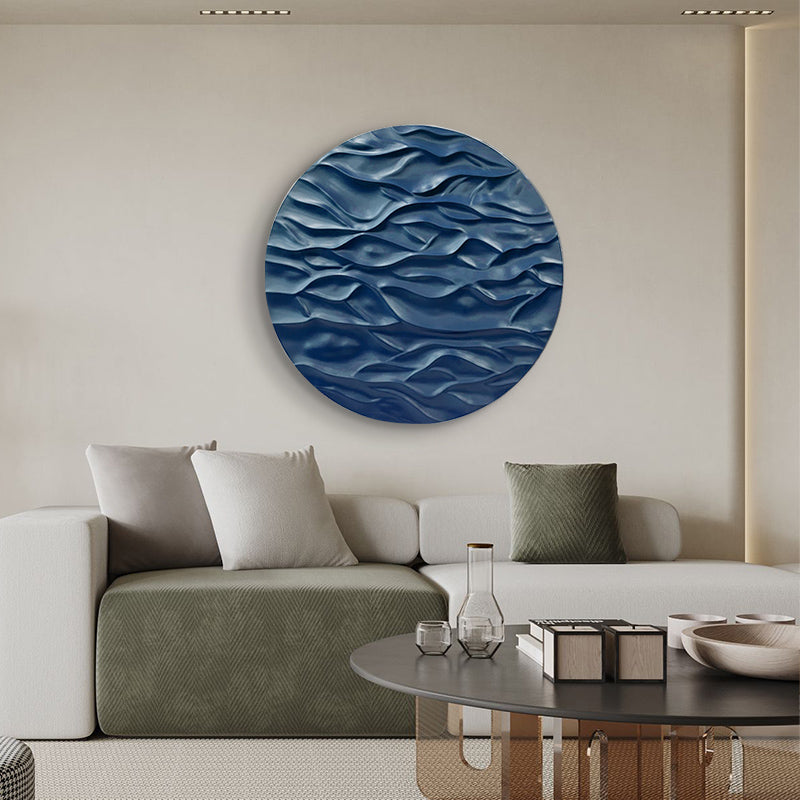 Premium Wall Art The Flow - Premium Wooden Wall Art ~ 3 feet Dia - Blue