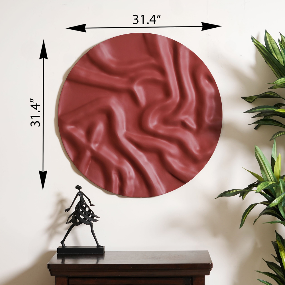 Premium Wall Art The Flow - Premium Wooden Wall Art ~ 3 feet Dia - Red
