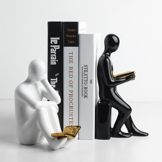 Bookend The Pages of Possibility Table Showpiece & Bookend - Black & White (Set of 2)